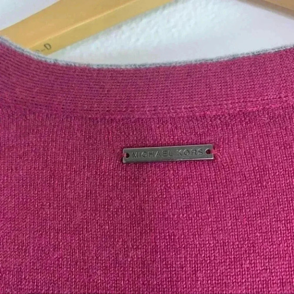 Mens Michael Kors raspberry red wool sweater L - Picture 7 of 7